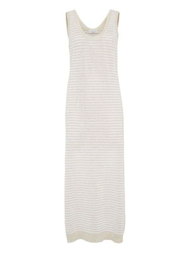 Robe en maille ajourée à coupe longue - Brunello Cucinelli - Modalova