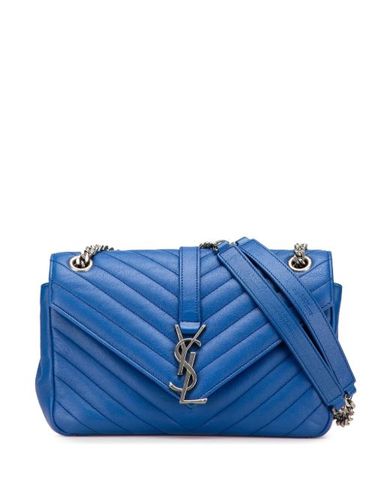 Sac porté épaule matelassé Envelope médium en peau d'agneau monogrammée (2015) - Saint Laurent Pre-Owned - Modalova