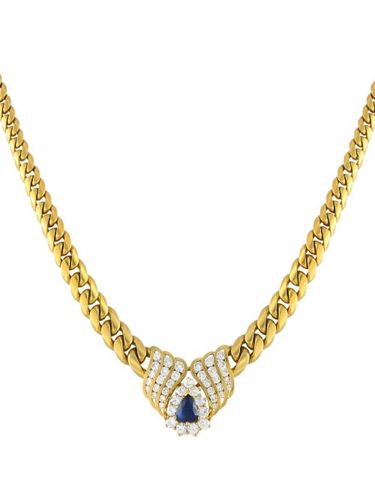 Collier en 14ct serti de saphir et de diamant - LB Exclusive - Modalova