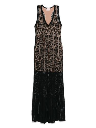 Robe en maille ajourée à coupe longue - LIU JO - Modalova