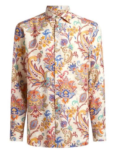 Chemise en lin à imprimé cachemire - ETRO - Modalova