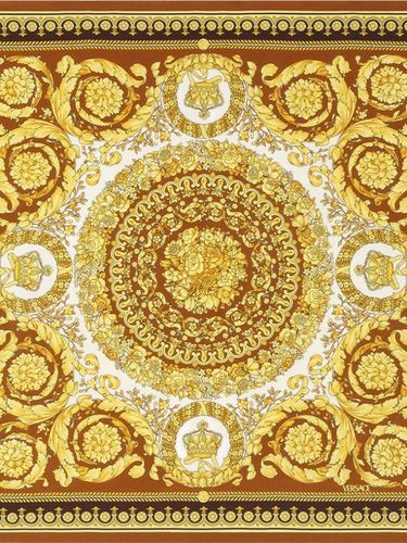 Foulard en soie à imprimé baroque - Versace - Modalova