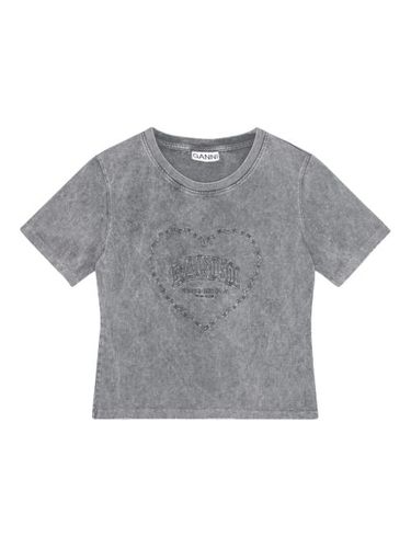 GANNI t-shirt à logo brodé - Gris - GANNI - Modalova