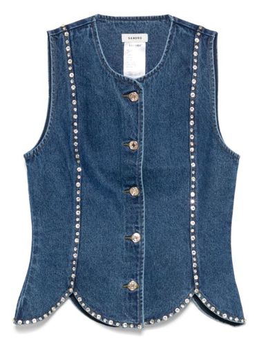 SANDRO gilet à strass - Bleu - SANDRO - Modalova