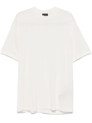 T-shirt en maille à design nervuré - Giorgio Armani - Modalova