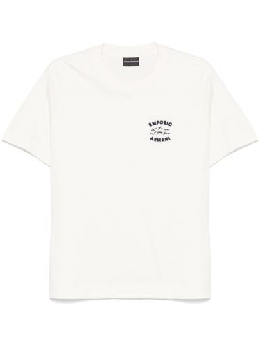 T-shirt à logo brodé - Emporio Armani - Modalova