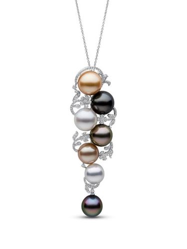 Pendentif à perles Duchess en or blanc 18ct serti de diamants - Yoko London - Modalova