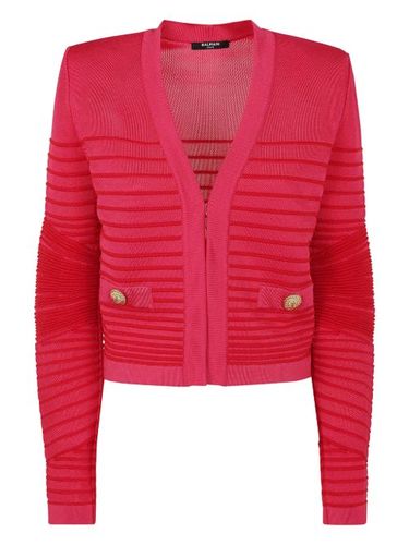 Cardigan à détails nervurés - Balmain - Modalova