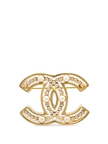 Broche CC en plaqué à perles artificielles (2002) - CHANEL Pre-Owned - Modalova