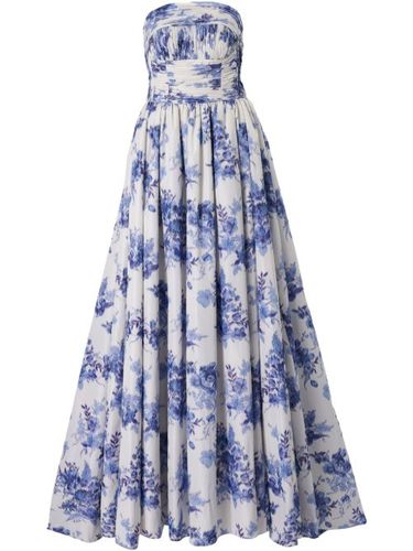 Robe bustier fleurie à coupe longue - Carolina Herrera - Modalova