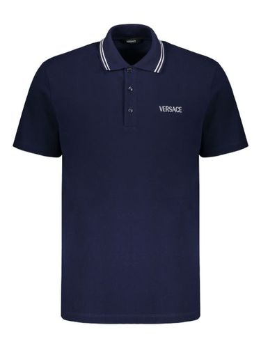 Versace polo en coton - Bleu - Versace - Modalova
