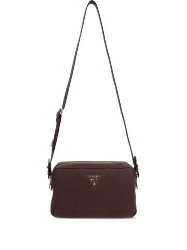Sac porté épaule en cuir à plaque logo - Prada - Modalova