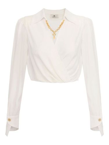 Blouse cache-cœur à manches longues - Elisabetta Franchi - Modalova
