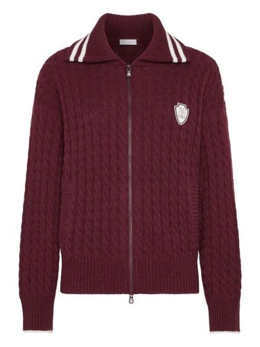 Cardigan en maille torsadée à fermeture zippée - Brunello Cucinelli - Modalova