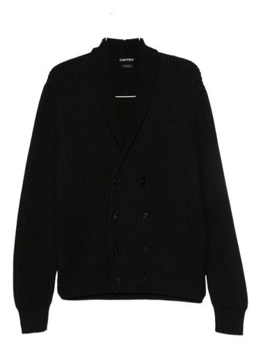 Cardigan croisé en maille à design côtelé - TOM FORD - Modalova