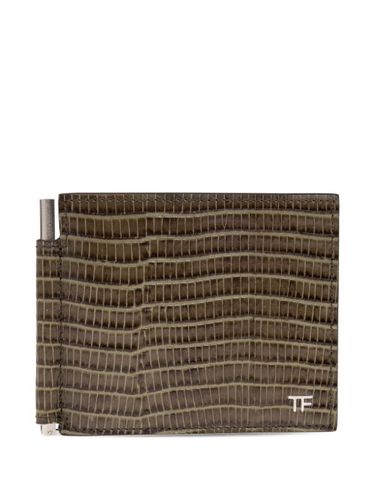 Porte-cartes en cuir à effet peau de crocodile - TOM FORD - Modalova