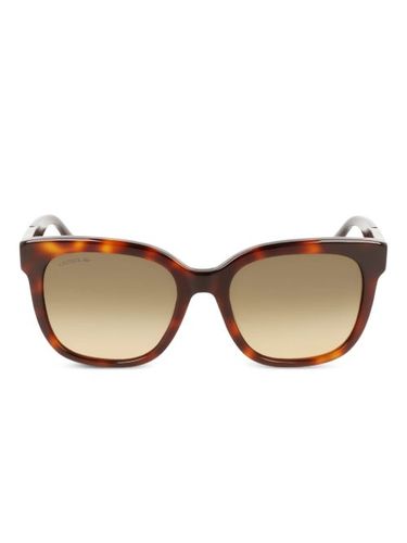 Crocodile-effect square-frame sunglasses - Lacoste - Modalova