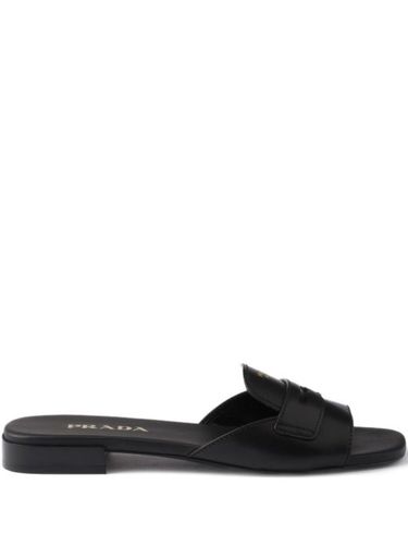 Sandales en cuir à logo imprimé - Prada - Modalova