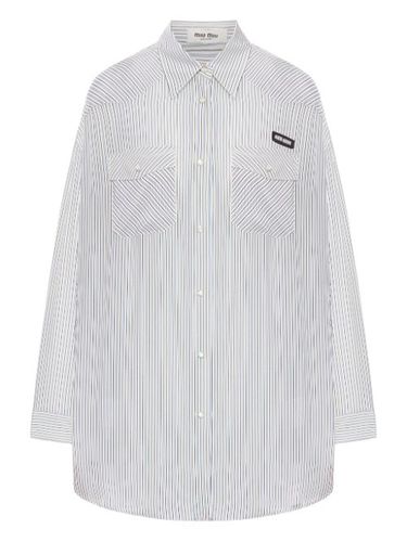 Miu Miu chemise à rayures - Blanc - Miu Miu - Modalova