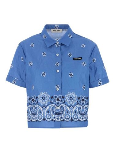 Chemise en coton à motif cachemire - Miu Miu - Modalova