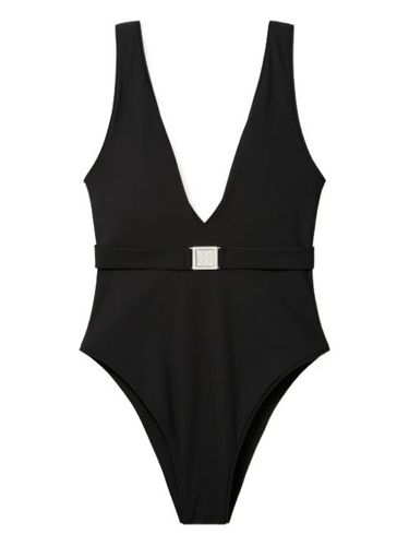 Maillot de bain ceinturé à col v - Tory Burch - Modalova