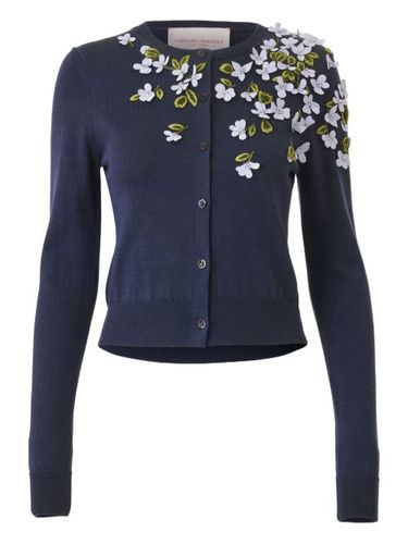 Cardigan à appliqués fleurs - Carolina Herrera - Modalova