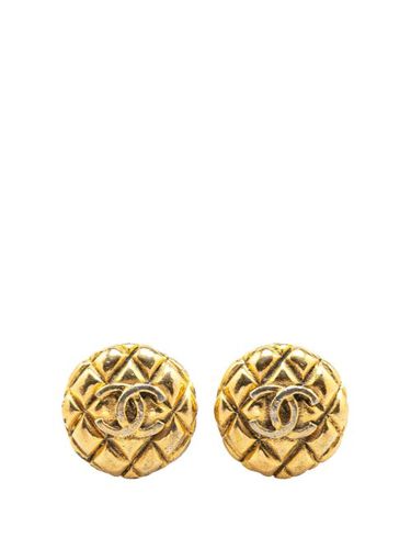 Boucles d'oreilles matelassées en plaqué à fermoir clip CC (1980-1990) - CHANEL Pre-Owned - Modalova