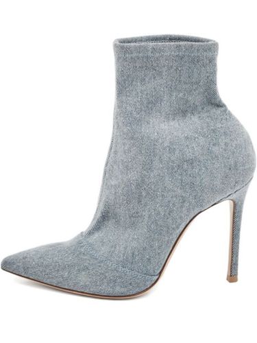 Bottines en jean à bout pointu pre-owned 100 mm - Gianvito Rossi - Modalova