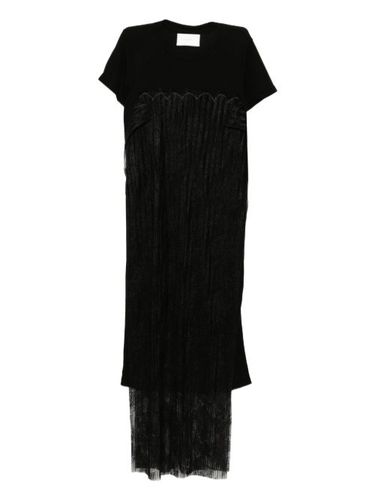 Robe mi-longue superposée en dentelle - Quetsche - Modalova