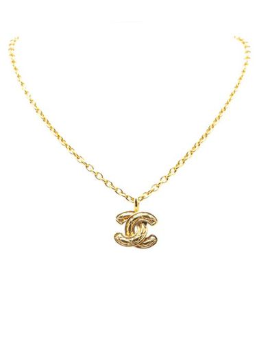 Collier en plaqué à pendentif matelassé (1970-1980) - CHANEL Pre-Owned - Modalova