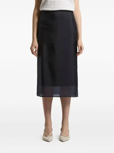 Jupe mi-longue à empiècement en soie - Peserico - Modalova