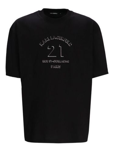 T-shirt en coton à logo Paris brodé - Karl Lagerfeld - Modalova