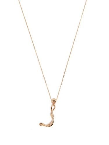 K yellow gold Letter J diamond necklace - Charlotte Chesnais - Modalova