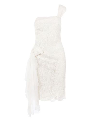 Robe mi-longue en denelle fleurie à une épaule - Valentino Garavani - Modalova