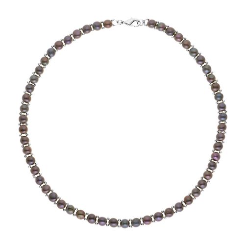 Collier Rang Perles d'Eau Douce noir - Mitzuko - Modalova