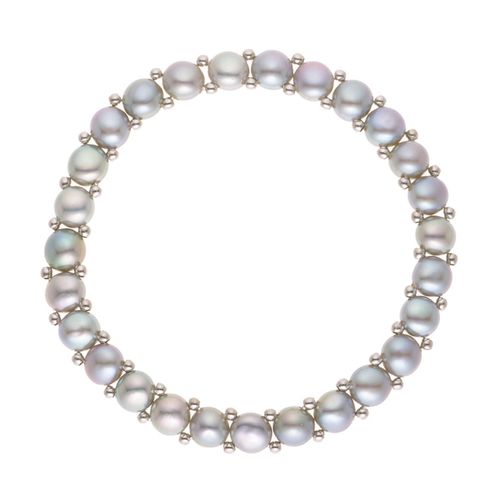 Bracelet 1 Rang Perles d'Eau Douce grises - Mitzuko - Modalova