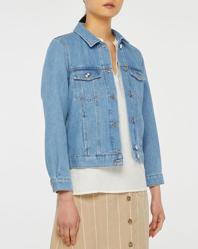 Veste en jean courte bleu moyen - Galeries Lafayette - Modalova