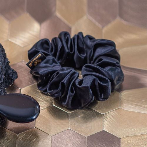 Silk Scrunchie chouchou en soie Black 1 pcs - Crystallove - Modalova