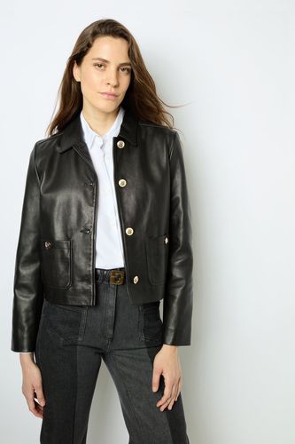 Veste courte en cuir - BEYZA - Noir - GD - Modalova