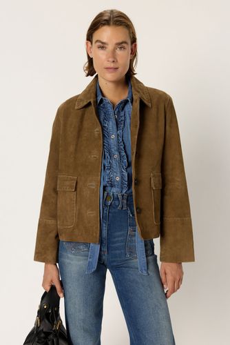 Veste en cuir velours - BADYA - Gerard Darel - Modalova