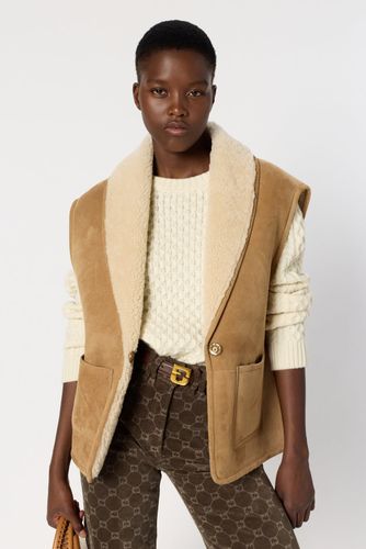 Veste sans manche en peau lainée - LYDIA - Gerard Darel - Modalova