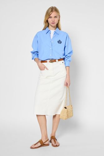 Jupe droite en denim blanc - EMMA - Gerard Darel - Modalova