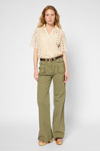Jean flare kaki à franges - ANNA - Gerard Darel - Modalova