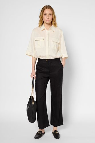 Pantalon droit en lin - LYS - Noir - Gerard Darel - Modalova