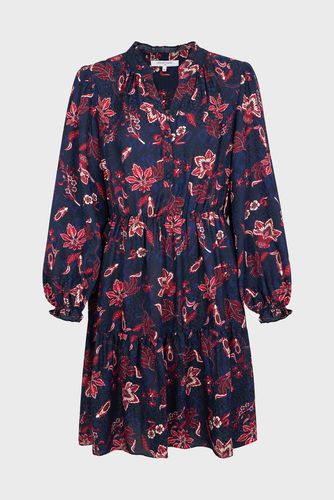 Robe courte en soie mélangée imprimé fleurs - JOSEFINA - GD - Modalova