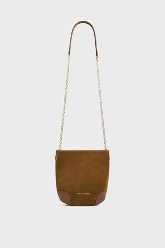 Sac travers en cuir velours - LE MINI CHARLOTTE - GD - Modalova