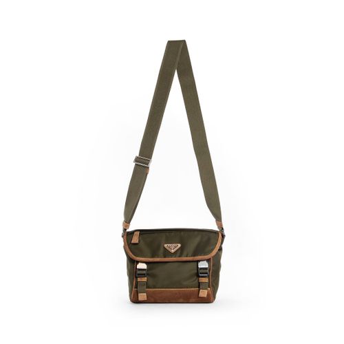 Medium Re-Nylon and Suede Shoulder Bag - PRADA - Modalova