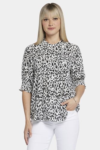 Pleated Short Sleeved Blouse Imprimé Animal | - Nydj - Modalova