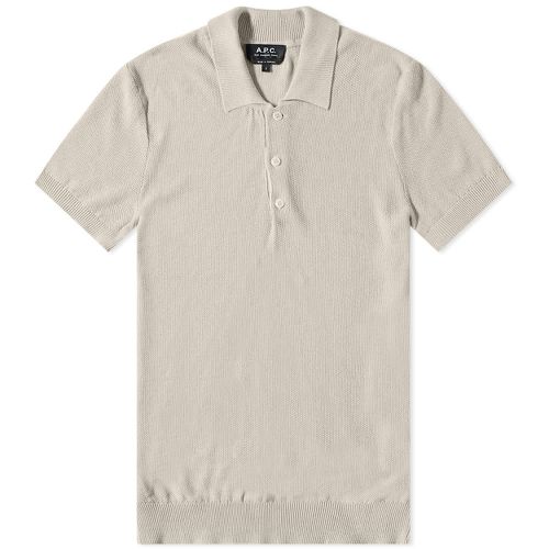 A.p.c Mens Jude Knit Polo Beige M - A.p.c - Modalova