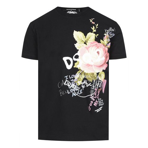 Men's Graphic Dan Rose Print T-shirt L - Dsquared2 - Modalova